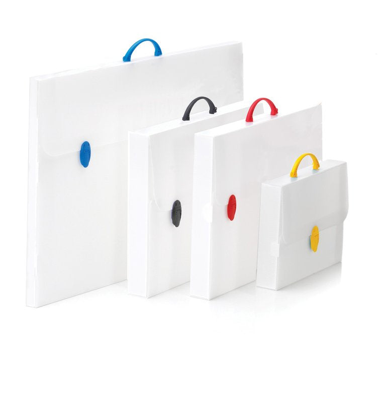 Valigetta portadisegni - polionda - 27x37,5 cm - dorso 8 cm -  bianco - accessori colori assortiti