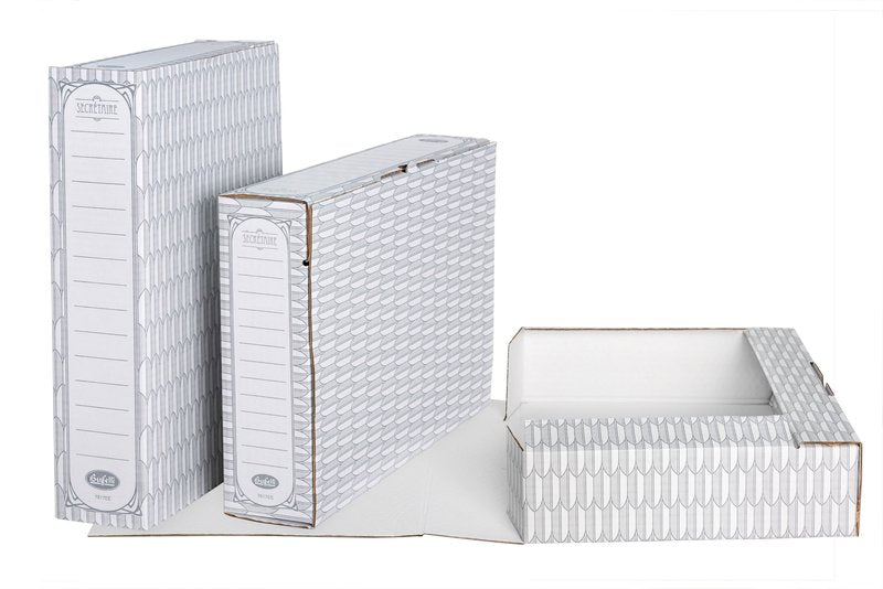 Scatole archivio Secretaire - Dorso 8 cm - 35x24 cm - grigio