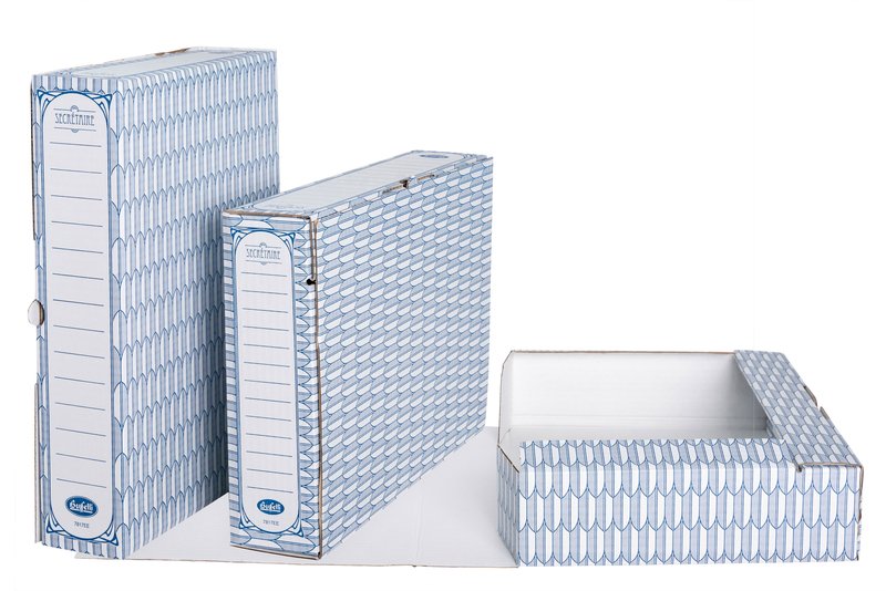 Scatole archivio Secretaire - Dorso 8 cm -35x24 cm - blu