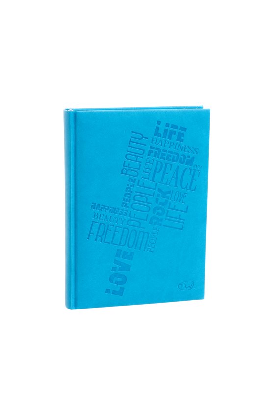 Agenda giornaliera in sintetico, blocco fisso - 2026 - 14,5x20,5 cm - turchese