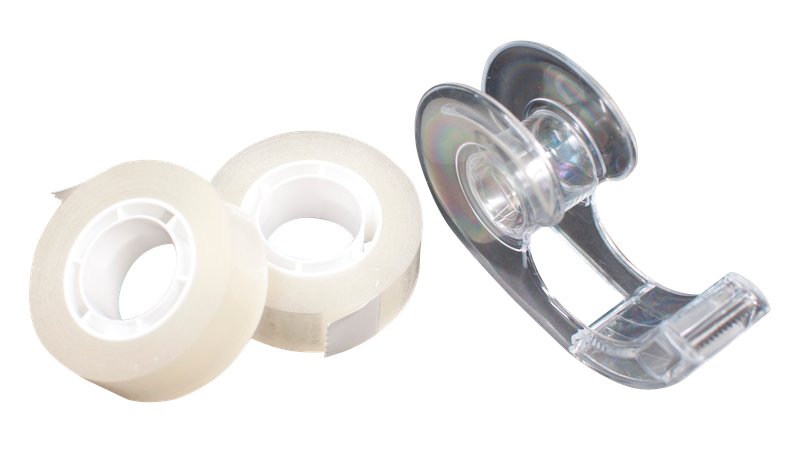 Nastro adesivo con dispenser (2 rotoli + 1 dispenser a chiocciola) - 19 mm x 33 m
