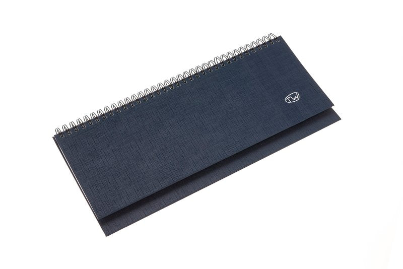 Planner settimanale 12 mesi orizzontale - in sintetico - blocco fisso -  2026 - 29,8x10,5 cm - spirale -  blu