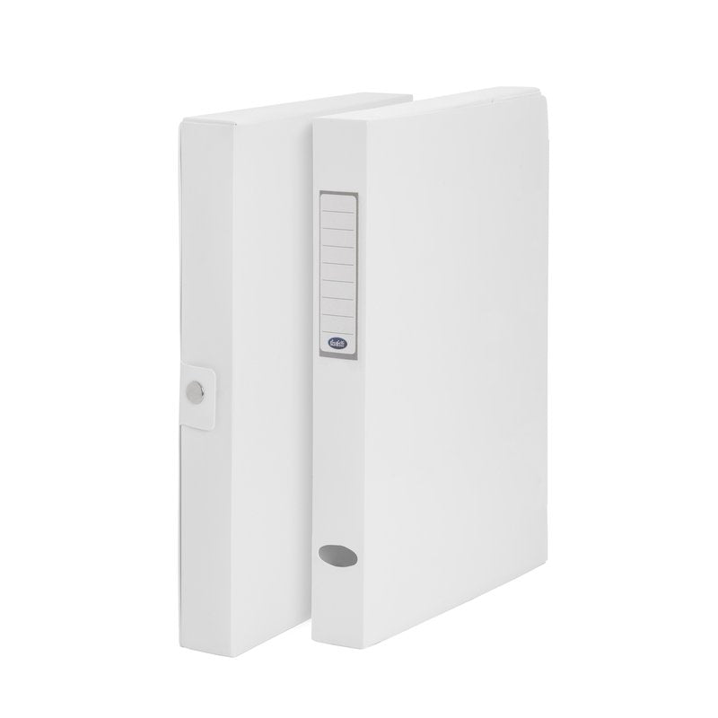 Scatola progetti con bottone - Dorso 4,5 cm - 35x25 cm - bianco