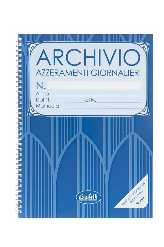 Cartellina azzeramenti giornalieri per rotoli 80 mm - 104 spazi - 13 pagine - 29,7x21 cm