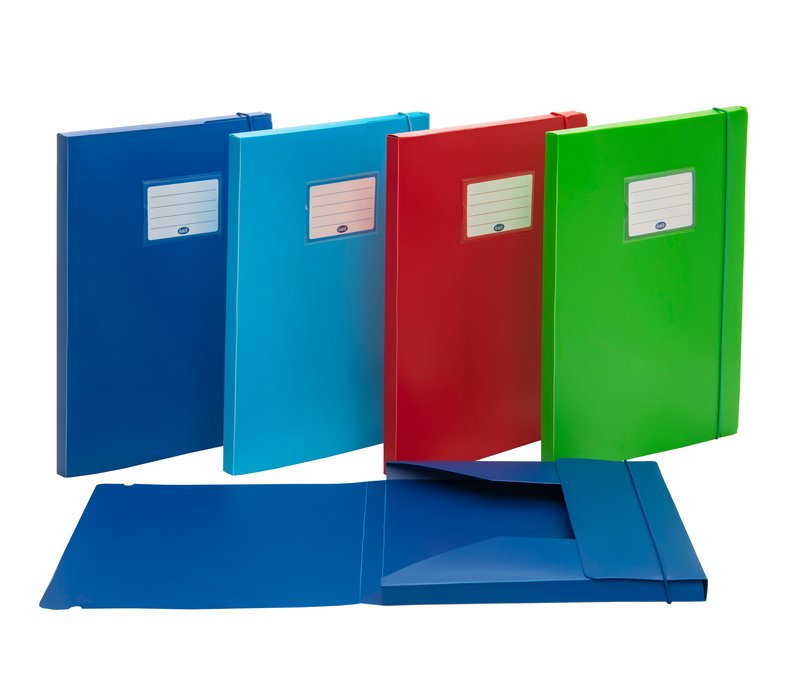 Cartellina con elastico dorso rigido - polipropilene - 35x25 cm - colori assortiti