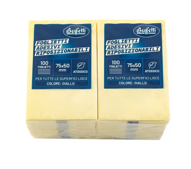 Foglietti adesivi riposizionabili Tak-To - 75x50 mm - giallo