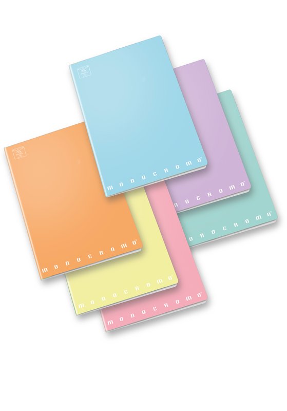Maxiquaderni Monocromo Pastel  - Rigatura 1R - Righe medie e superiori - 80 g - copertine assortite