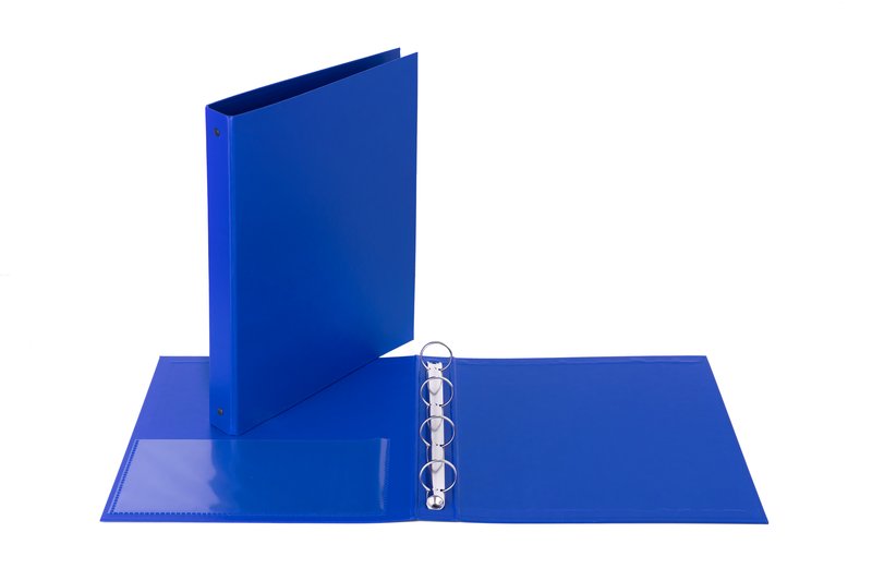 Cartella - 4 anelli tondi - Diametro 30 mm - 30x22- blu
