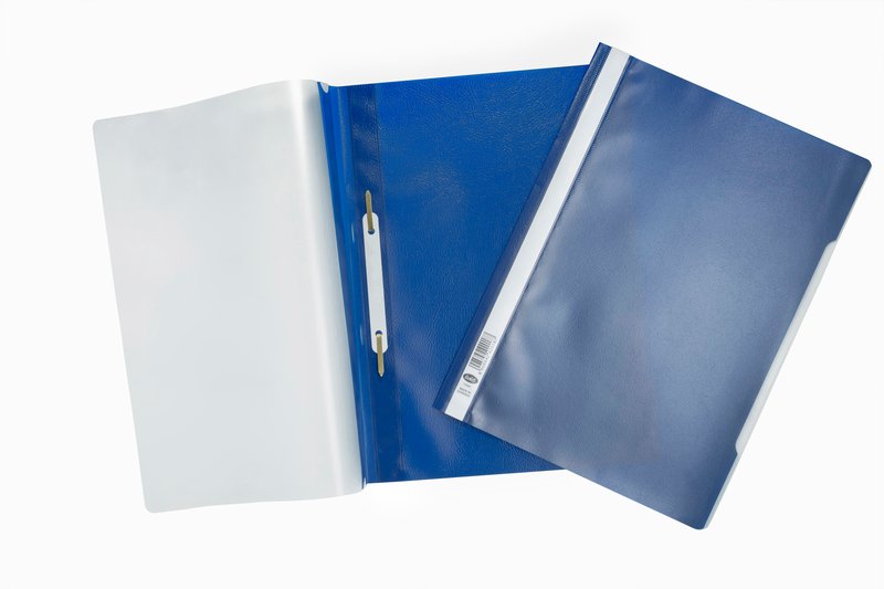 Cartellina con pressino fermafogli - fastener - PVC - 29,7x21 cm - blu