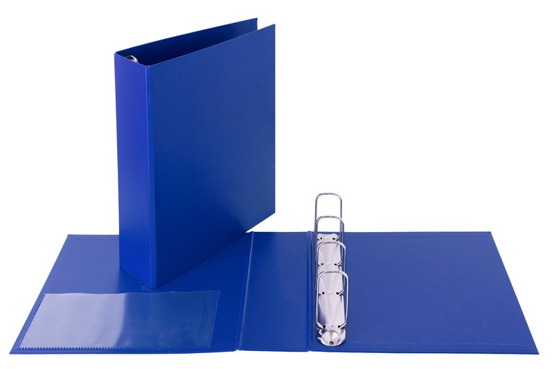 Cartella - 4 anelli quadri - Diametro 65 mm - 30x22- blu
