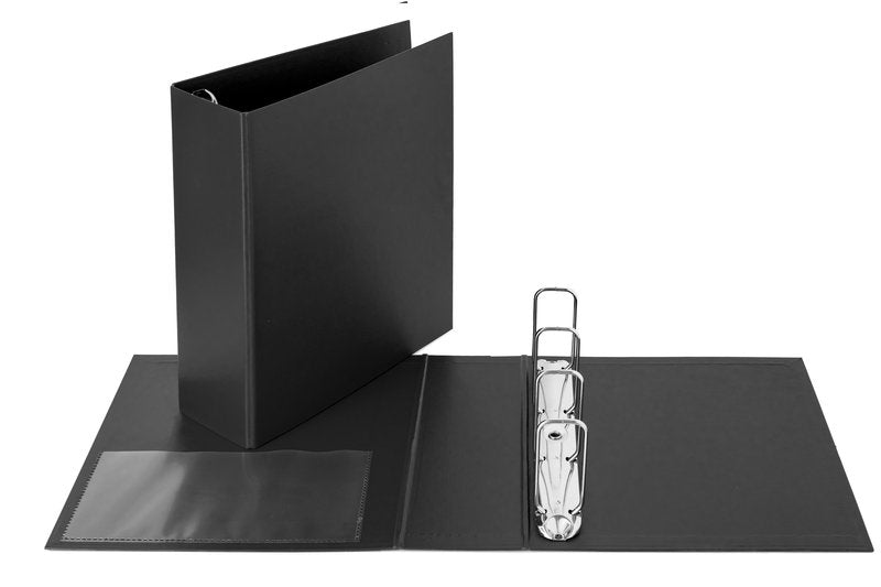 Cartella - 4 anelli quadri - Diametro 80mm - 30x22- nero