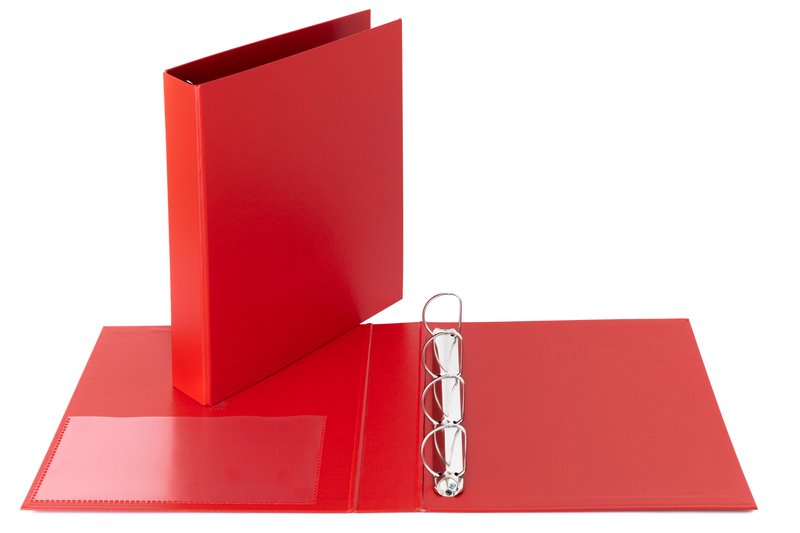Cartella - 4 anelli a D - Diametro 40 mm - 30x22- rosso