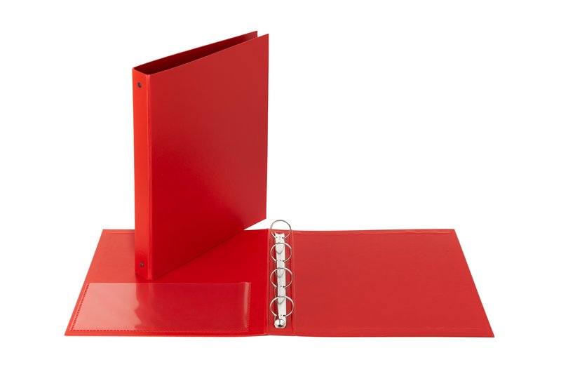 Cartella - 4 anelli tondi - Diametro 30 mm - 30x22- rosso