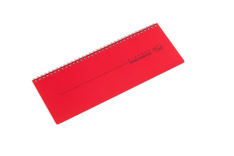 Planner settimanale con spirale - 12 mesi orizzontale - in sintetico - blocco fisso -  2026 - colori assortiti 29,2x10,3 cm