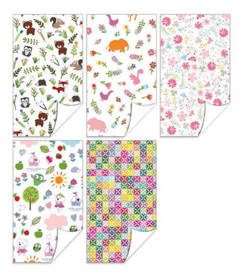 CARTA REGALO FANTASIA - Fogli 70x100 piegati assortiti (10 x 5 soggetti) conf. da 50 fogli