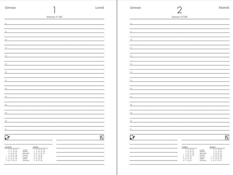 Agenda Accademica 16 mesi settembre-dicembre - tracciato misto giornaliera/settimanale in carta ecologica - interno fisso -  2025/2026 - 11x16,5 cm - elastico di chiusura - kiwi
