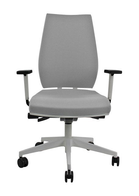 Sedia operativa Princess - struttura bianca rivest. tridimensionale grigio chiaro