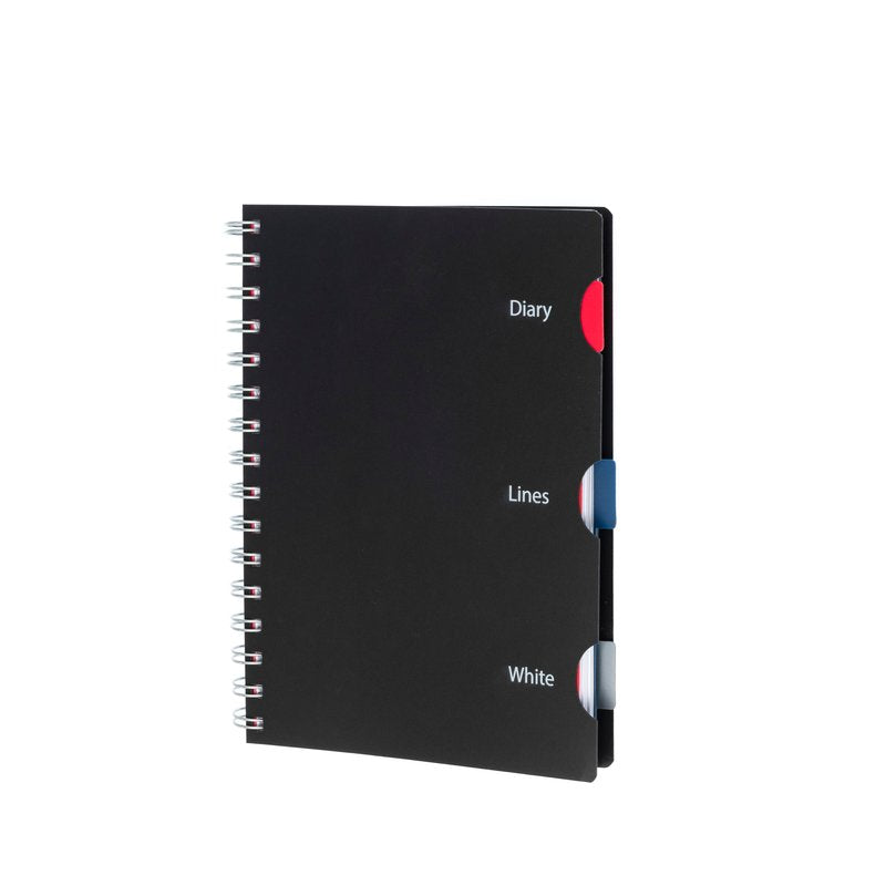 Settimanale + notes a righe e bianco - 2026 -  f.to 14,5x20,5 cm