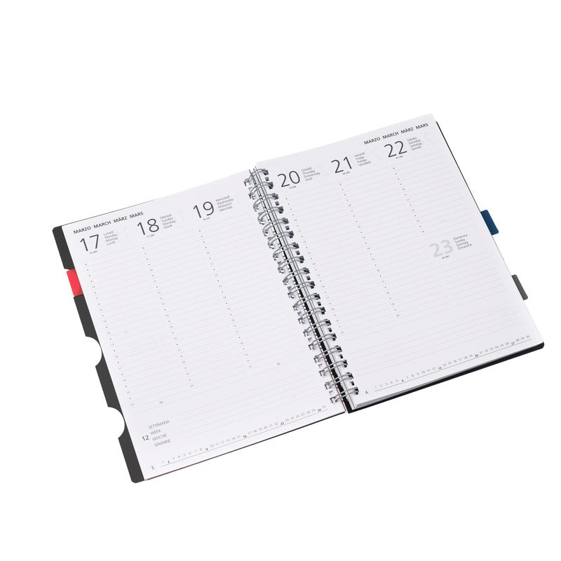 Settimanale + notes a righe e bianco - 2026 -  f.to 17x24 cm