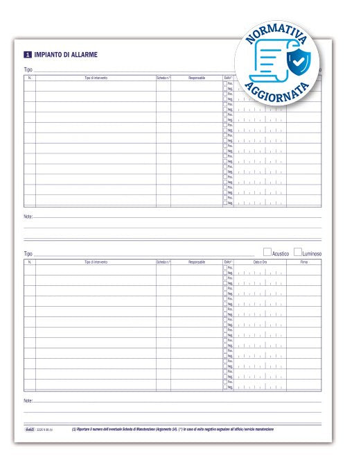 Registro della sicurezza e dei controlli per la prevenzione incendi - 48 pagine - 31x24,5 cm
