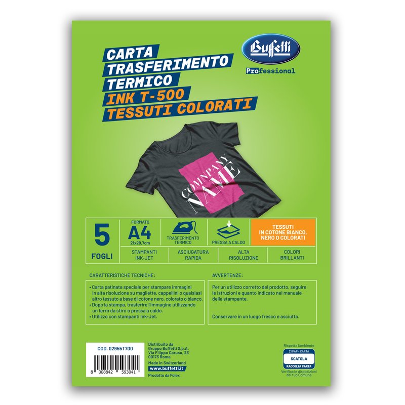 Carta transfer T-shirt Premium - Ink-Jet - T700  Per tessuti scuri o colorati
