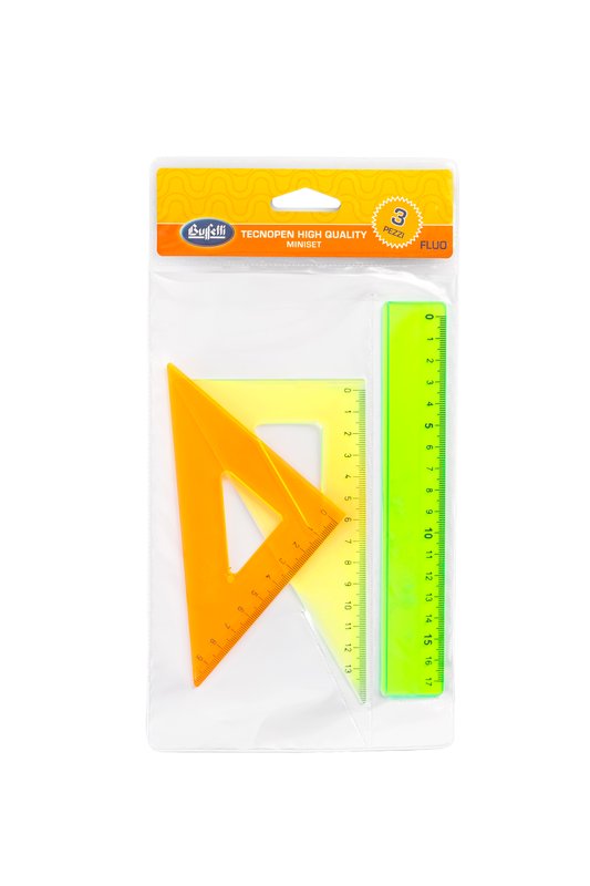 Miniset fluo: 45°15cm+60°15cm+riga 17cm