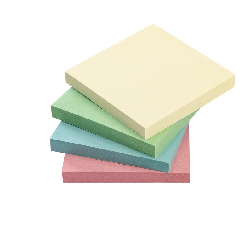 Foglietti adesivi riposizionabili I love green - Box da 4 blocchetti - 75x75 mm - carta riciclata - colori assortiti