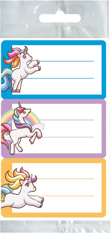 Mini bustine di etichette in carta - unicorni
