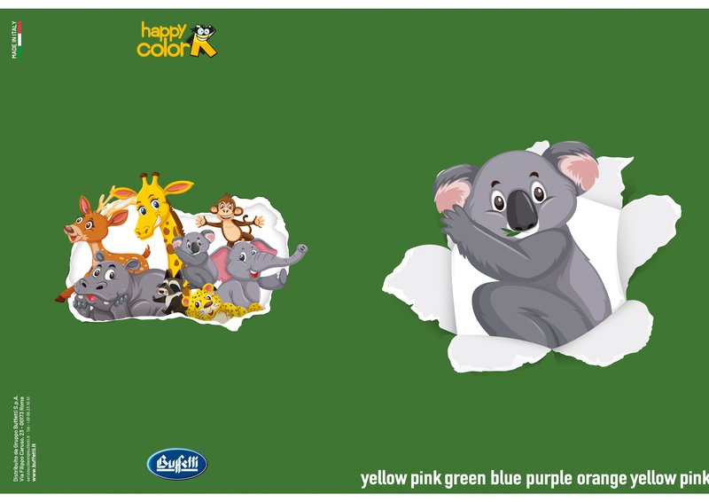 Maxiquaderno HAPPY COLOR KIDS - Rigatura 5M - Quadretto da 5mm - 80 g - A4 - copertine assortite
