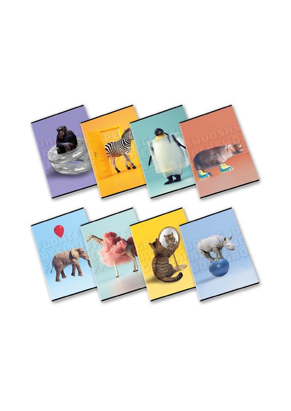 Maxiquaderno WILDISH - Rigatura 1R - Righe - 80 g - A4 - copertine assortite