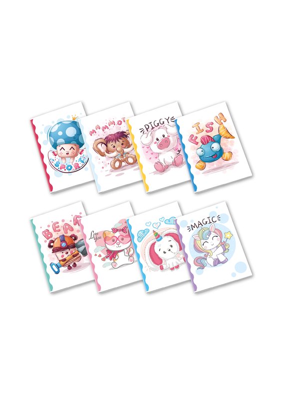 Maxiquaderno CUTE - Rigatura 0C - Righe con margine - 80 g - A4 - copertine assortite