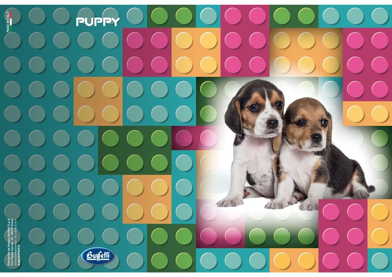 Maxiquaderno PUPPY - Rigatura 10 - Quadretto da 1 cm - 80 g - A4 - copertine assortite