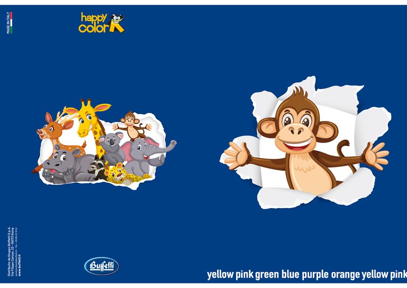 Maxiquaderno HAPPY COLOR KIDS - Rigatura 5M - Quadretto da 5mm - 80 g - A4 - copertine assortite