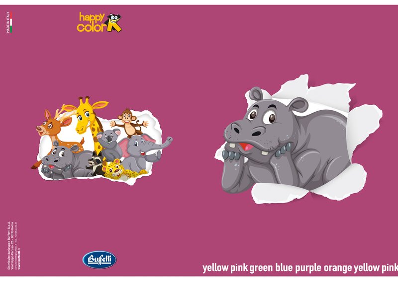 Maxiquaderno HAPPY COLOR KIDS - Rigatura 5M - Quadretto da 5mm - 80 g - A4 - copertine assortite