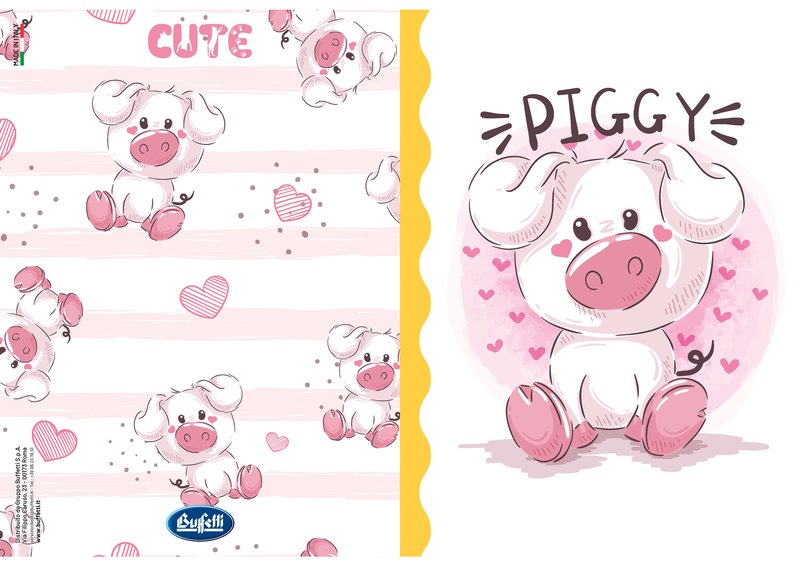Maxiquaderno CUTE - Rigatura 1R - Righe - 80 g - A4 - copertine assortite
