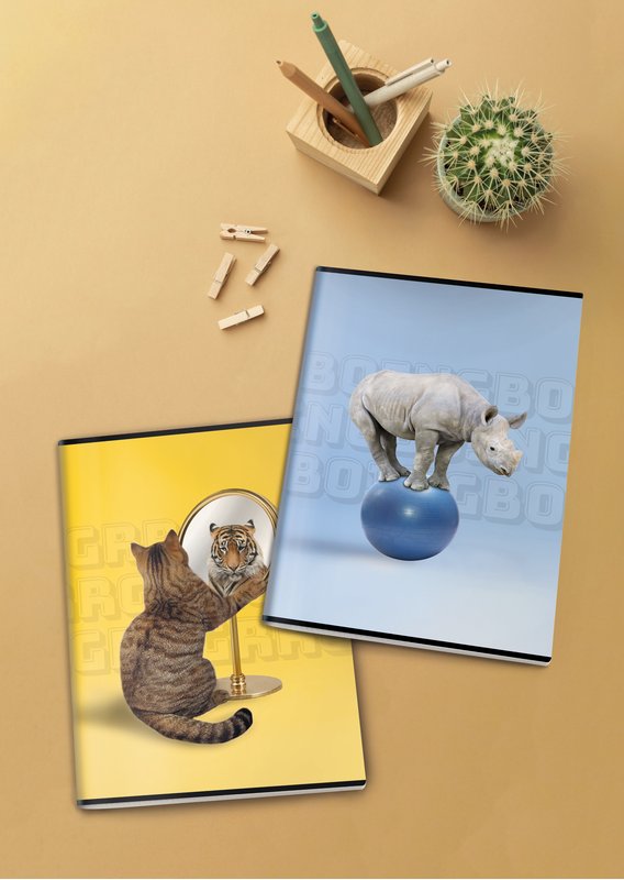 Maxiquaderno WILDISH - Rigatura 5M - Quadretto da 5mm - 80 g - A4 - copertine assortite