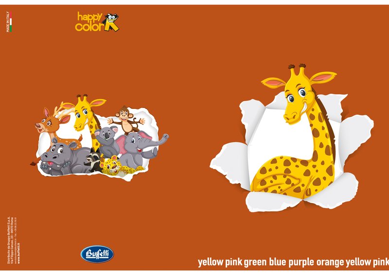 Maxiquaderno HAPPY COLOR KIDS - Rigatura 5M - Quadretto da 5mm - 80 g - A4 - copertine assortite