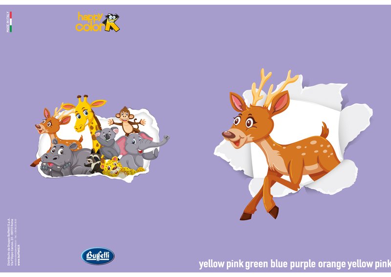 Maxiquaderno HAPPY COLOR KIDS - Rigatura 5M - Quadretto da 5mm - 80 g - A4 - copertine assortite
