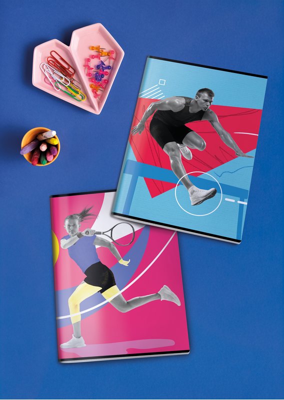 Maxiquaderno SPORT - Rigatura 5M - Quadretto da 5mm - 80 g - A4 - copertine assortite