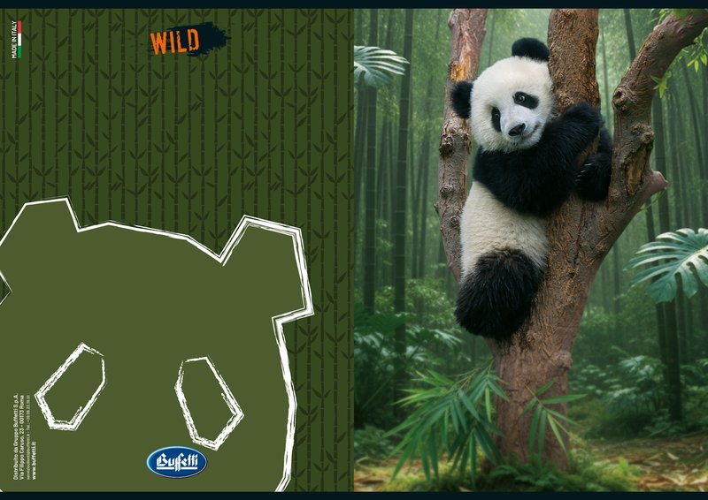 Maxiquaderno WILD - Rigatura 0Q - Quadretto da 5mm con margine - 80 g - A4 - copertine assortite