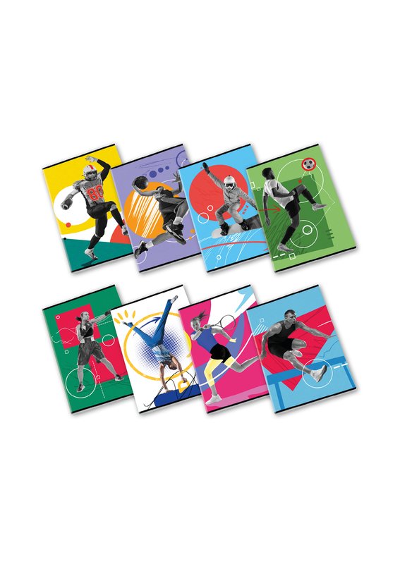 Maxiquaderno SPORT - Rigatura 0B - Righe 3a elementare - 80 g - A4 - copertine assortite
