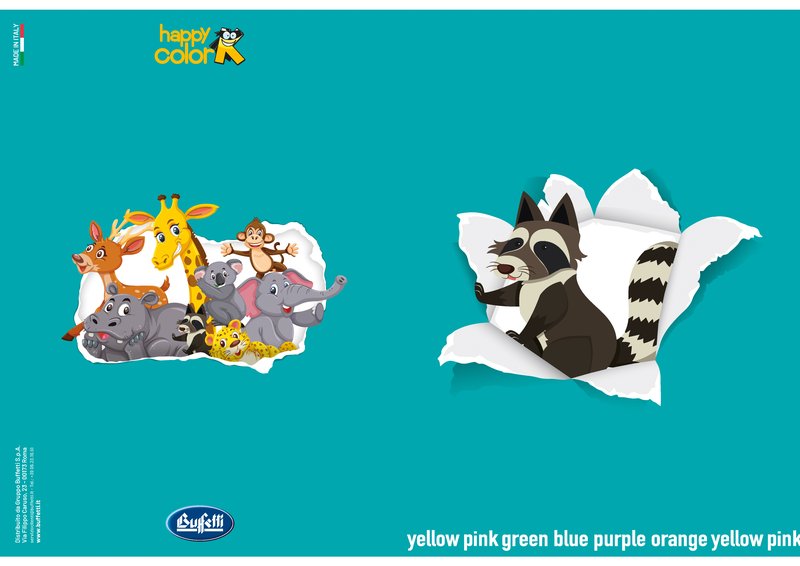 Maxiquaderno HAPPY COLOR KIDS - Rigatura 1R - Righe - 80 g - A4 - copertine assortite