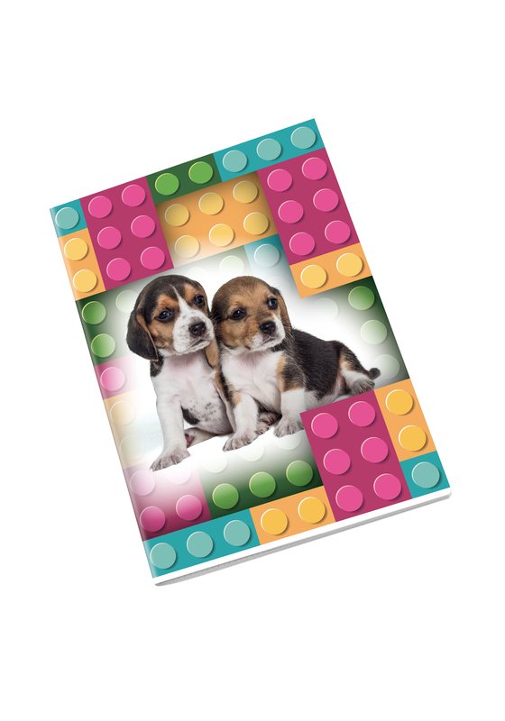 Maxiquaderno PUPPY - Rigatura 5M - Quadretto da 5mm - 80 g - A4 - copertine assortite