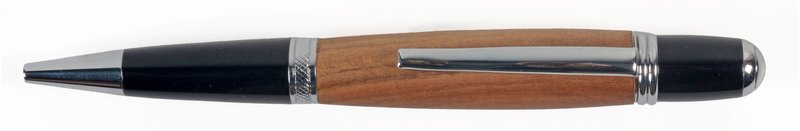Penna a sfera Chrome fusto noce - nero