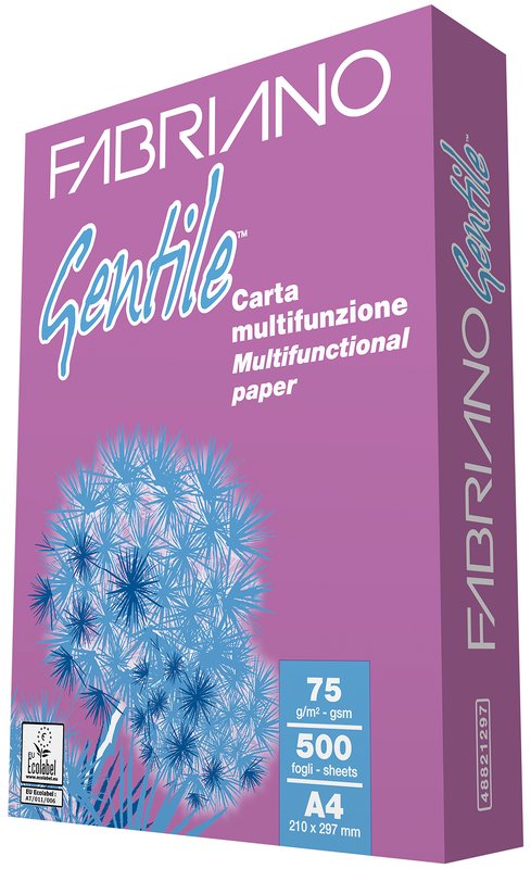Conf. 5 risme carta per fotocopie Fabriano Gentile - A4 - 21x29,7 cm - 75 g