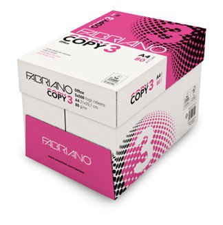Conf. 5 risme carta per fotocopie Fabriano Copy 3 - A4 - 21x29,7 cm - 80 g