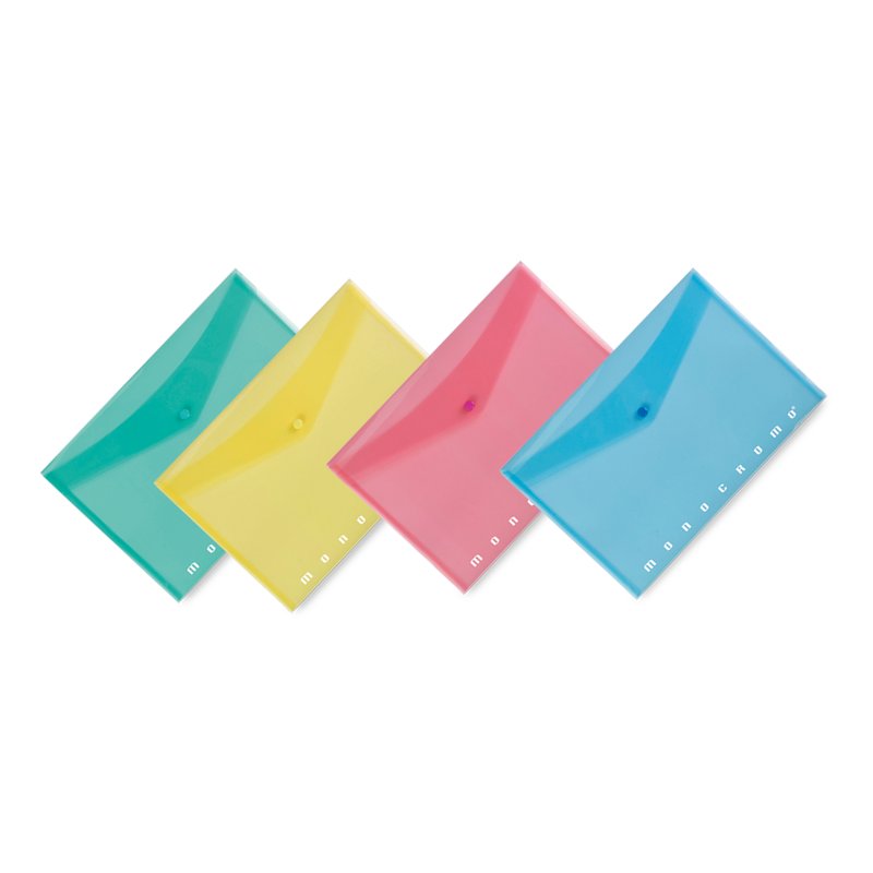 Busta trasparente con bottone MONOCROMO PPL - 21x29,7 cm