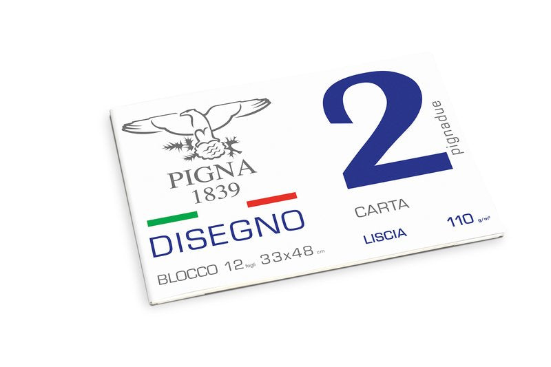 Blocco da Disegno collato Pignadue - carta liscia - 33x48cm