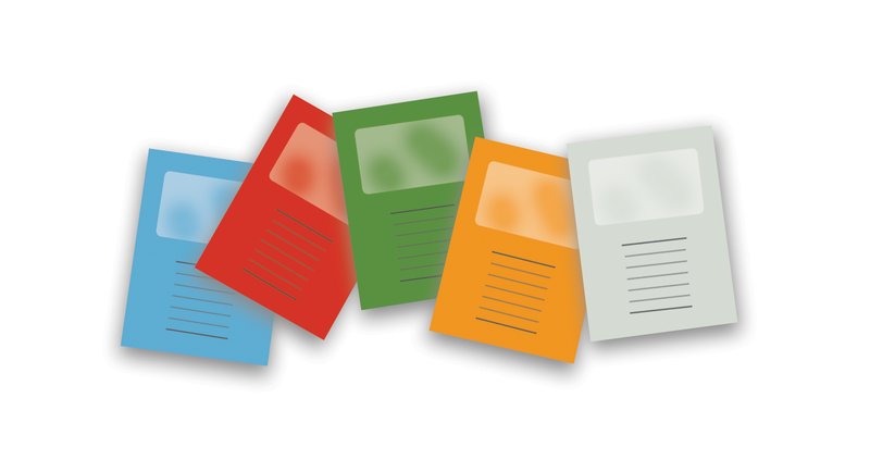 Confezione da 10 Cartellette per atti  con finestra - 6 colori assortiti