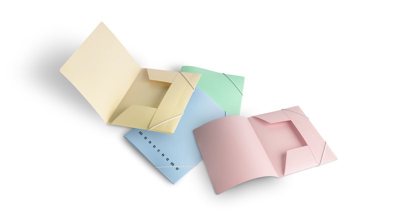 Cartellina 3 lembi con elastico  in ppl MONOCROMO PASTEL